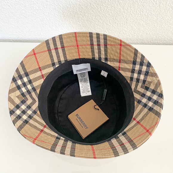 Burberry Vintage Check Technical Cotton Bucket Hat - Picture 3 of 5